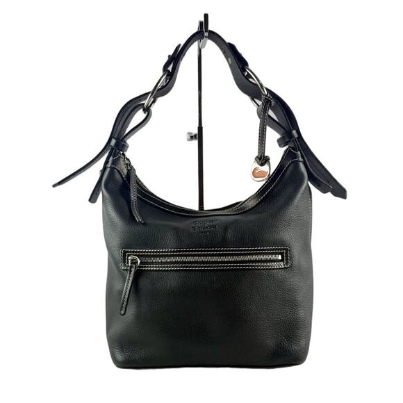 Vintage Dooney & Bourke Pebbled Leather Handbag - Leather Black Model# J1028991 - Picture 1 of 13